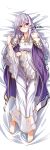  1girl absurdres bare_shoulders barefoot blush breasts circlet corruption dakimakura_(medium) dark_persona dress feet fire_emblem fire_emblem:_genealogy_of_the_holy_war highres incredibly_absurdres jewelry julia_(fire_emblem) long_hair lying mind_control on_back purple_hair red_eyes ryuka solo 