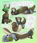  anthro bedroom_eyes blush butt coiling domestic_ferret fluffy gary_(themuffinly) hi_res long_torso male mammal muffin_(themuffinly) mustelid musteline narrowed_eyes reptile rodent scalie sciurid seductive size_difference snake teasing themuffinly tree_squirrel true_musteline vore weasel 