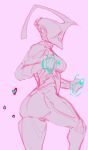  &lt;3 2021 alien alien_humanoid biped breasts butt colored_sketch featureless_crotch featureless_face female hi_res humanoid machine magic_user medium_breasts not_furry nyx_(warframe) partially_colored pink_background portrait robot robot_humanoid side_view simple_background sketch solo spookyboi standing tenno thick_thighs three-quarter_portrait unusual_anatomy unusual_horn warframe 