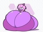  anthro big_breasts big_tail black_eyes breast_expansion breasts cleavage clothed clothing dewy-eyedboy eeveelution expansion female generation_1_pokemon hair huge_breasts huge_tail hyper hyper_breasts looking_at_breasts looking_down nintendo pokemon pokemon_(species) purple_body purple_hair smile solo tail unknown_character vaporeon wide_eyed 