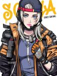  artist_name backwards_hat barcode barcode_tattoo blonde_hair blue_eyes call_of_duty call_of_duty:_mobile character_name dog_tags facial_mark gloves hat headphones highres jacket oyenpaws scylla_(call_of_duty:_mobile) tagme tattoo undershirt watch wristwatch 