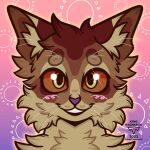  1:1 2d anthro artforsale brown commissionsopen digital_media_(artwork) domestic_cat eyestrain felid feline felis furry furryart furryfandom hi_res invalid_tag kingstreasures male mammal smile 