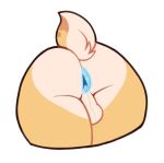  anthro anus backsack bag_of_lewds balls blue_anus bovid butt canid canine canis caprine domestic_dog fur genitals goat hybrid male mammal marbles_(bag_of_lewds) multicolored_body multicolored_fur multicolored_tail rear_view short_tail simple_background solo tail white_background 