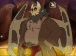  animated anthro belly bone bulge clothing digital_media_(artwork) disney fur horn looking_at_viewer male papa_titan_(the_owl_house) skull skull_head solo standing teeth the_nick.r the_owl_house titan_(the_owl_house) underwear 