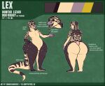  2023 absurd_res anthro artist_name back_markings big_butt brown_body brown_scales butt color_swatch countershade_hands countershading green_background hi_res huge_butt information lex_(uvbounds) lizard long_tail male markings model_sheet monitor_lizard nonbinary_(lore) nude reptile scales scalie sharp_teeth simple_background solo spots spotted_markings stated_gender tail tan_body tan_scales tan_spots teeth thick_thighs tongue tongue_out wide_hips xxwolf_buttxx 