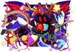  border crown disembodied_limb gloves homriette kirby&#039;s_return_to_dream_land kirby_(series) magolor master_crown multiple_persona no_humans outside_border red_eyes solid_oval_eyes star_(symbol) white_border white_gloves yellow_gloves 