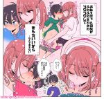  2boys androgynous black_hair blue_eyes blush brown_hair crossdressing earrings fellatio green_shirt handjob jewelry kiss long_hair male_focus multiple_boys nagano_rira navel nose_blush oral original otoko_no_ko panties pink_eyes pink_panties pink_shirt purple_shirt shirt short_hair short_sleeves stud_earrings t-shirt twintails underwear white_shirt yaoi 