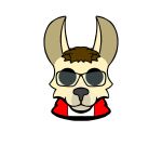  anthro big_ears camelid eyewear glasses hi_res icon llama male mammal otto_llama otto_zoares scarf simple_background solo white_background 