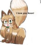  anthro averi_(fiddleafox) blush blush_lines brown_body brown_fur canid canine casual_nudity collar dialogue digital_drawing_(artwork) digital_media_(artwork) dipstick_tail english_text fangs female fox fur green_collar green_eyes looking_at_viewer mammal markings open_mouth open_smile smile smiling_at_viewer solo tail tail_markings talking_to_viewer teeth text unknown_artist wide_eyed 