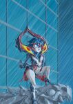  absurdres alternate_universe building city gargoyle high_heels highres kill_la_kill matoi_ryuuko rain redesign self-upload senketsu slit_pupils terry_jones_(tyrranux) wet wet_clothes 