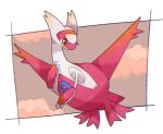  claws closed_mouth cloud commentary_request dragon floating full_body latias midair no_humans pokemon pokemon_(creature) sky towa_(clonea) yellow_eyes 