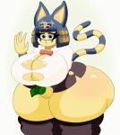  animal_crossing ankha_(animal_crossing) ankha_simpson_(user3345) anthro big_breasts big_butt breasts butt felid female fur huge_butt mammal money nintendo solo user3345 yellow_body yellow_fur 