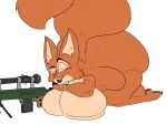  2023 absurd_res anthro arm_on_breasts ass_up big_breasts big_butt bodily_fluids breasts butt canid canine colored curvy_figure diane_foxington digital_drawing_(artwork) digital_media_(artwork) dreamworks eyebrow_piercing facial_piercing female flat_colors fox greektrebuchet gun hi_res huge_breasts huge_butt hyper hyper_breasts hyper_butt lipstick lying makeup mammal nude on_front piercing presenting ranged_weapon solo sweat tail the_bad_guys thick_thighs weapon wide_hips 