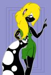  abstract_background blonde_hair clothing dress female fur hair mammal mephitid skunk spots spotted_body spotted_fur tabbiewolf thoe_(tabbiewolf) 