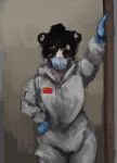  anon2000000 anthro bear bedroom_eyes big_breasts black_hair breasts china chinese_flag clothed clothing digital_media_(artwork) face_mask female flag fur giant_panda gloves hair half-closed_eyes hands_on_hips handwear hi_res hood leaning_on_wall looking_at_viewer mammal multicolored_body multicolored_fur narrowed_eyes seductive solo solo_focus squint standing surgical_gloves two_tone_body two_tone_fur white_body white_fur 
