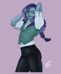  bluehair bottomwear clothing denim denim_clothing digital_drawing_(artwork) digital_media_(artwork) dnd5e drawing dungeons_and_dragons formal_wear hasbro hi_res humanoid illustration jeans longhair male pants pose thepurpalynn triton wizards_of_the_coast 