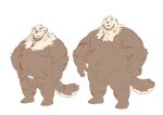  2023 anthro balls belly big_belly duo flaccid genitals hi_res kemono male mammal moobs morino8484 musclegut mustelid otter overweight overweight_male penis pubes scar 