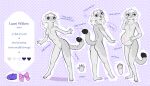  2023 abstract_background absurd_res anthro belly blush breasts butt digital_media_(artwork) english_text female fingers fur geeswest genitals hair hi_res looking_at_viewer lumi_(paledrake) mammal model_sheet mustelid musteline nipples nude open_mouth paledrake pregnant pregnant_female pussy smile solo standing stoat tail text true_musteline weasel white_body white_fur 