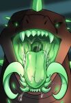  ambiguous_gender bioluminescence bodily_fluids dragon drooling ezpups fangs feral glowing glowing_eyes glowing_horn glowing_mouth green_teeth green_tongue horn mouth_shot open_mouth saliva sharp_teeth snout solo teeth tongue tusks 