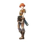  1girl armor banned_artist belt boots breastplate brown_belt brown_footwear brown_pants commentary_request dorothy_(fire_emblem) fire_emblem fire_emblem:_the_binding_blade full_body highres kawasumi_(japonica) looking_at_viewer official_art orange_eyes orange_hair orange_shirt pants quiver shirt short_hair shoulder_armor simple_background sleeveless sleeveless_shirt solo standing white_background 