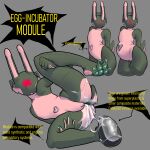 absurd_res anthro belly big_belly bodily_fluids claws egg faceless_character faceless_female female flat_chested genital_fluids hi_res hindpaw humanoid_hands lagomorph leporid machine mammal oviposition pawpads paws pregnant rabbit robot scut_tail short_tail solo spreading tail thecore34 toe_claws 