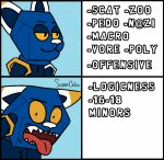  1:1 ambiguous_gender bestiality black_eyes blue_background blue_body blue_skin blue_tuft cartoon_network comedy_central credits disgust domestic_cat e621 english_text esix ew feces felid feline felis feral foursome group group_sex hexagon hybrid inflation logic machine macro mammal mascot meme offensive open_mouth orgy polyamory polygamy red_tongue regular_show robot scat sex sharp_teeth signed simple_background smile solo solo_focus solo_in_panel south_park supercelio teeth text threesome tongue tongue_out vore white_ears white_ring yellow_ears yellow_ring yellow_sclera young 
