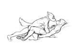  2022 anthro anthro_on_anthro blush bodily_fluids butt canid canine conkycorp digital_media_(artwork) duo eye_contact eyebrows fur guide_lines hi_res looking_at_another male male/male mammal nervous nude simple_background sketch sweat tail white_background 