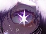  1girl artist_name close-up colored_eyelashes commentary_request eye_focus eyelashes hoshino_ai_(oshi_no_ko) oshi_no_ko partial_commentary purple_eyes purple_hair sizu_picture star-shaped_pupils star_(symbol) symbol-shaped_pupils 