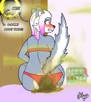  absurd_res alejandra_(klovs) anthro canid canine canis clothing diarrhea embarrassed fart feces female hi_res klovs mammal panties scat shocked solo underwear upset_stomach were werecanid werecanine werewolf wolf 