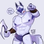  &lt;3 2023 abs anthro arm_wraps armpit_hair big_bulge big_muscles bite biting_lip biting_own_lip bodily_fluids body_hair bulge canid canine canis claws clothed clothing cum cum_in_clothing cum_in_underwear cum_through_clothing cum_through_thong cum_through_underwear death_(puss_in_boots) dialogue dreamworks erection erection_under_clothing fluchinick fur genital_fluids gesture hi_res holding_object holding_sickle holding_weapon humor looking_at_viewer male mammal melee_weapon muscular muscular_anthro muscular_male navel nipples pecs pointing pointing_at_viewer pubes pun puss_in_boots_(film) puss_in_boots_the_last_wish sickle signature simple_background smile solo spanish_text standing talking_to_viewer teeth tenting text thong tongue tongue_out topless topless_anthro topless_male translated tuft underwear weapon wet wet_clothing wet_underwear white_background wolf wraps 