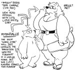  anthro big_butt bodily_fluids butt clothing dialogue duo female footwear hi_res looking_at_another noelle_(oc) overweight picking_nose sandals size_difference smaller_female sweat sweatdrop taller_female text twist_(twistcmyk) twistcmyk 
