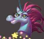  ambiguous_gender disney equid equine eyebrows eyelashes feral floating_head flying_princess_pony_head hair heart_(marking) horn horse idylean magic mammal pink_hair raised_eyebrow smile solo star star_eyes star_vs._the_forces_of_evil unicorn unicorn_horn 