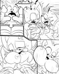  anthro bat blush breast_grab breasts canid canine clothing dialogue duo female fox gloves greenhill grope hand_on_breast handwear male mammal miles_prower rouge_the_bat sega sonic_the_hedgehog_(series) speech_bubble undressing 