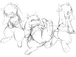  angry_eyes bottomless butt cave_story clothed clothing female genitals hi_res lagomorph mammal mimiga monochrome navel paws pussy scar sketch solo spread_legs spreading sue_sakamoto sweater tail topwear umixign 