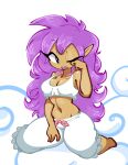  2021 absurd_res breasts cleavage clothed clothing female genie hair hi_res humanoid humanoid_pointy_ears jek_korpen long_hair not_furry pajamas purple_hair shantae shantae_(series) solo wayforward 