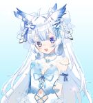  1girl bare_shoulders bird breasts hair_ribbon heterochromia looking_at_viewer mikazuki_silvi navel owl owl_ears owl_girl powderpuff ribbon small_breasts solo virtual_youtuber white_hair 