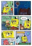  anthro clothed clothing comic detailed_background dialogue duo fish male marine nickelodeon on_model pancaketiffy sea_sponge spanish_text speech_bubble spongebob_squarepants spongebob_squarepants_(character) text toony 