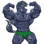  abs anthro biceps big_muscles bottomwear clothing digital_media_(artwork) digital_painting_(artwork) ear_piercing equid equine flexing hi_res horse huge_muscles looking_aside male mammal muscular muscular_anthro muscular_male muscular_thighs piercing ponyanony rizzy_stripe shorts smile smug solo standing thick_thighs zebra 
