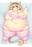  animal_humanoid belly big_belly big_breasts blonde_hair blue_eyes blush breasts cat_humanoid choco_(pixiveo) cleavage clothed clothing felid felid_humanoid feline feline_humanoid female green_eyes hair heterochromia hi_res huge_breasts huge_thighs humanoid hyper hyper_thighs lying mammal mammal_humanoid morbidly_obese morbidly_obese_female morbidly_obese_humanoid navel obese obese_female obese_humanoid on_back overweight overweight_female overweight_humanoid pixiveo smile solo tail thick_thighs 