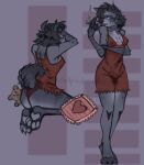  anthro big_butt butt canid canine canis clothed clothing domestic_dog female fluffy fluffy_tail goth lingerie mammal mature_female paws slightly_chubby solo tail thick_thighs thong underwear wickedlyundesirable 