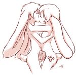  anthro aogami bodily_fluids cum duo embrace eyes_closed genital_fluids humanoid_genitalia jeffybunny kevin_snowpaw kissing lagomorph leporid long_ears male male/male mammal rabbit 