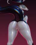  4:5 absurd_res anthro anus bent_over big_butt blue_eyes bodily_fluids butt female genital_fluids genitals glistening glistening_body hadmyway hi_res looking_at_viewer multicolored_body multicolored_scales pussy pussy_juice reptile scales scalie snake solo thick_thighs unnamed_character wide_hips 