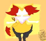  2023 ambiguous_gender anthro big_tail biped black_body black_fur braixen canid canine cel_shading dated digitigrade faceless faceless_ambiguous faceless_anthro faceless_character fluffy fox fur fur_markings generation_6_pokemon hi_res inner_ear_fluff lilya_nida lineless mammal markings multicolored_body multicolored_ears multicolored_fur nintendo pokemon pokemon_(species) red_body red_ears red_fur red_tail shaded signature simple_background simple_shading solo spread_arms stick tail tail_markings tuft two_tone_body two_tone_ears two_tone_fur two_tone_tail yellow_body yellow_ears yellow_fur yellow_tail 