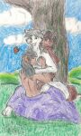  absurd_res anthro avis-ignis bisexual brown_body brown_fur brown_hair canid canine canis convenient_censorship cuddling dragon embrace female female/female fur group hair hi_res horn hug hugging_from_behind human humanoid hybrid madam_reni_(twokinds) male male/female mammal nude raine_silverlock trio twokinds webcomic webcomic_character white_body white_fur wolf zen_(twokinds) 