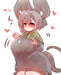  &lt;3 absurd_res ahoge animal_humanoid big_breasts big_ears blush breasts capelet clothed clothing dress exclamation_point female grey_hair hair hi_res humanoid mammal mammal_humanoid mouse_humanoid mouse_tail murid murid_humanoid murine murine_humanoid nazrin pendant red_eyes rodent rodent_humanoid sabitare short_hair solo touhou 