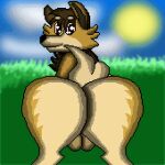  after_vore animated anthro butt canid canine canis digital_media_(artwork) domestic_dog entrapment fox group low_res male male/male mammal moan pixel_(artwork) pixel_animation sentient_fat struggling struggling_prey trio unity_beast vore 