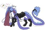  absurd_res digital_media_(artwork) dragon eastern_dragon feral fluffy fluffy_tail fur hair hi_res horn hruzan latex long_ears male petplay ponyplay rinkamo roleplay simple_background solo tail teeth tongue tongue_out 