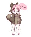  2023 anthro bovid caprine chikn_nuggit clothed clothing cofi_(chikn_nuggit) digital_media_(artwork) eyebrows eyelashes female fur hair hi_res looking_at_viewer mammal pink_hair sheep simple_background solo tolsticot white_background 