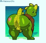  &lt;3 anthro balls bedroom_eyes belly_lentel bent_over big_butt bottomless brown_clothing brown_hoodie brown_topwear butt butt_tattoo clothed clothing digital_media_(artwork) genitals green_body green_scales green_tail hoodie kobold lizard looking_at_viewer looking_back male melomor multicolored_body multicolored_scales narrowed_eyes on_ground partially_clothed penis pixel_(artwork) reptile scales scalie seductive smile solo tail tattoo thick_thighs topwear two_tone_body two_tone_scales 