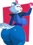  anthro bear big_breasts big_butt blue_body blue_clothing blue_fur breasts butt capikeeta cartoon_network cassi_(we_baby_bears) clothed clothing digital_media_(artwork) fangs female fur hi_res huge_butt mammal multicolored_body multicolored_fur open_mouth orange_eyes solo tail teeth thick_thighs two_tone_body two_tone_fur we_baby_bears we_bare_bears white_body white_fur wide_hips 